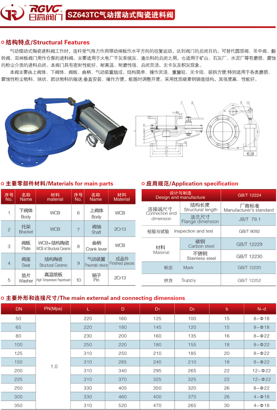 SZ643TC气动陶瓷旋转出料阀