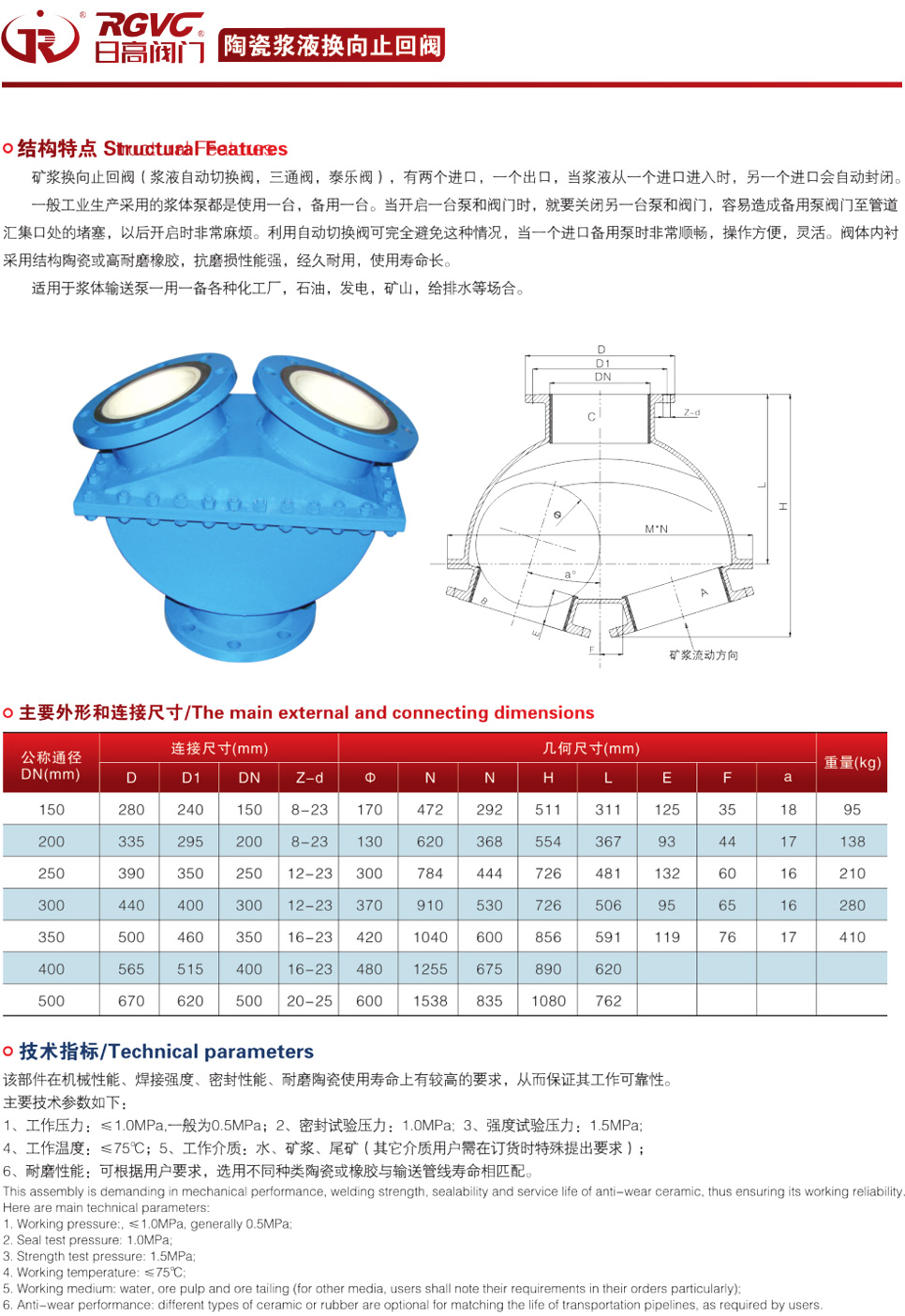 陶瓷浆液换向止回阀